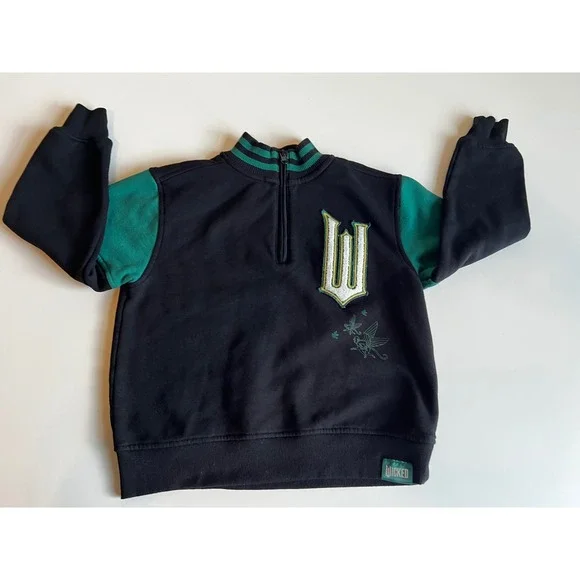Universal Wicked The Musical‎ Kids Black Green Pullover Half Zip Sweatshirt Sz M - Picture 6 of 15